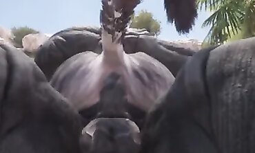 Rasha Grizzly Takes a Thick Salami in Rough Anal Hardcore