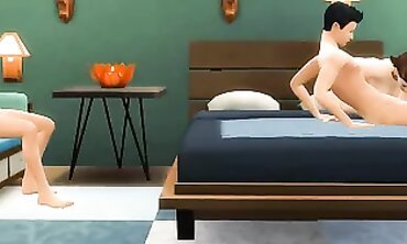 Sims 4: Elder Man Entertained with a Little Spectacle