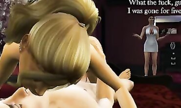 Step Mom Catches Stepdaughter in a Hot Threesome Creampie