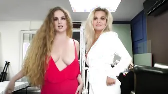 Busty English Blondes Dance and Chat at a Soiree