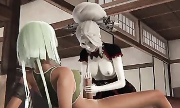 Emerald Sucks Salem's Dick in RWBY Futa Anime