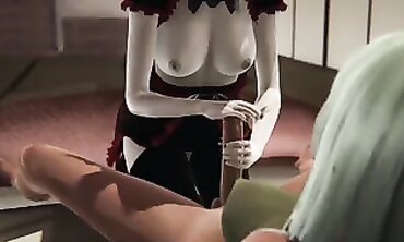 Emerald Sucks Salem's Dick in RWBY Futa Anime