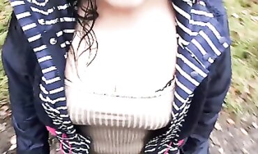 barely legal MILF Sensual Blowjob Outside - Older Mom Swallows Huge Black Dick In Public