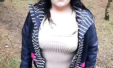 barely legal MILF Sensual Blowjob Outside - Older Mom Swallows Huge Black Dick In Public
