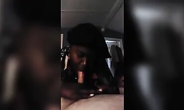 POV Interracial Blowjob with Amateur Slut