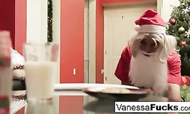 Vanessa Cage Gets Plugged by Santa in a Hardcore Blowjob and Cumshot