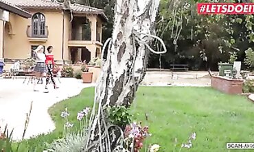 Honey Gold & Summer Day Poolside Threesome with Chad White