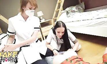Faux Hostel: Redhead Latina Threesome with Chief and Bae