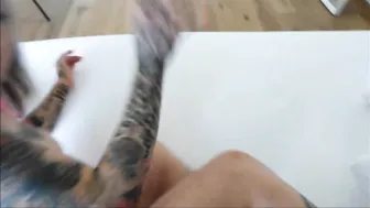 Tattooed Bombshell Beauty Gets Rough POV Action