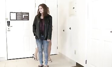 Shy Redhead Alice Green Stripped and Humiliated Twice