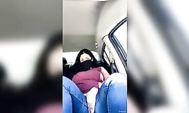 Curvy Latina MILF Strokes In Public While Waiting For Friend
