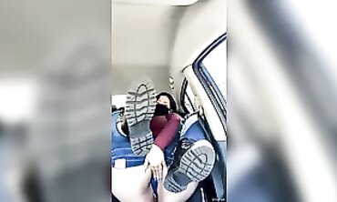 Curvy Latina MILF Strokes In Public While Waiting For Friend