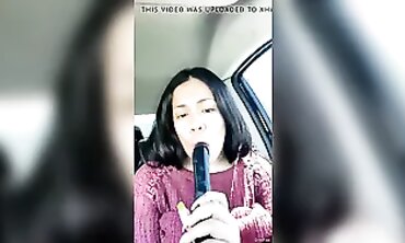 Curvy Latina MILF Strokes In Public While Waiting For Friend