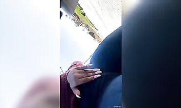 Curvy Latina MILF Strokes In Public While Waiting For Friend