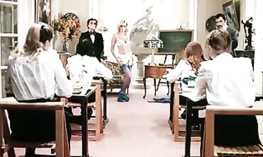 Brigitte Lahaie's 4K Upscaled Classroom Fuckfest Lessons