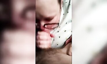 Chubby Next-Door MILF Takes Deep Blowjob