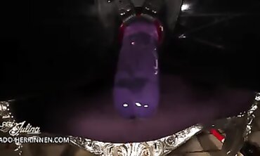 Lady Julina Serves as a Vinyl Gimp Dickblower