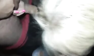 Blonde MILF Ex-Wife Shares Three-Way Blowjob with a Stranger
