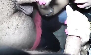 Blonde MILF Ex-Wife Shares Three-Way Blowjob with a Stranger