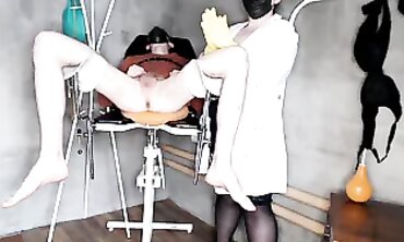 Russian MILF Nurse Gives Patient a Gloved Handjob and Prostate Massage