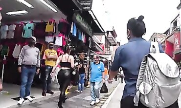 Fit Brunette Squeezes Cock in Tight Leggings