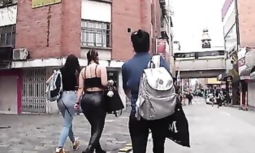 Fit Brunette Squeezes Cock in Tight Leggings