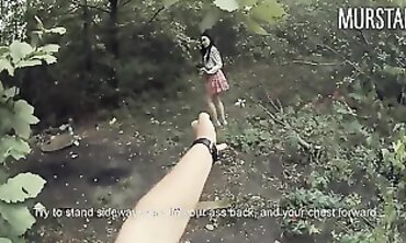 Brunette Student Photographer Gets Creampie in the Forest