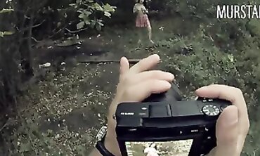 Brunette Student Photographer Gets Creampie in the Forest