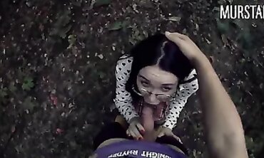 Brunette Student Photographer Gets Creampie in the Forest