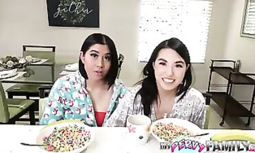 Petite Asian Step-Sisters Get Close During the Holidays