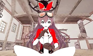 Genshin Impact POV: Amber's Romantic Handjob and Cowgirl Ride