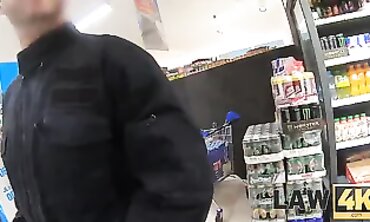 Shoplifter Caught by Cops Gets Rough Jail Blowjob