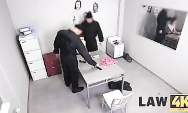 Shoplifter Caught by Cops Gets Rough Jail Blowjob