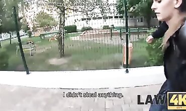 Shoplifter Caught by Cops Gets Rough Jail Blowjob