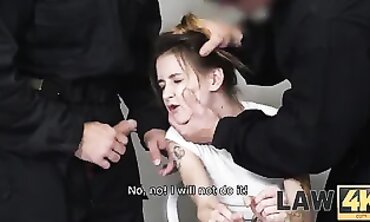 Shoplifter Caught by Cops Gets Rough Jail Blowjob