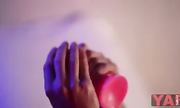 Petite Mom YARzabello Masturbates with a Huge Toy at Home
