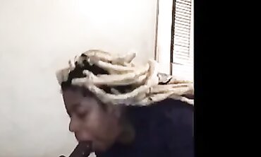 Caramel Kush Gives Her Daddy Amazing Blowjob Therapy
