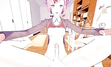 POV: Futa Natsuki Takes the Big Cock at Doki Doki Bar