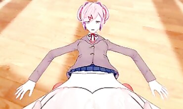 Alt. Doki Doki Futa Pub: Futa Natsuki Sladké Kurva s Futa Yuri | Taker pov