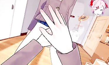 Alt. Doki Doki Futa Pub: Futa Natsuki Sladké Kurva s Futa Yuri | Taker pov