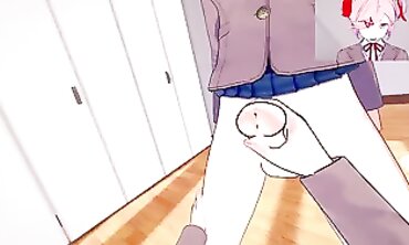 Alt. Doki Doki Futa Pub: Futa Natsuki Sladké Kurva s Futa Yuri | Taker pov