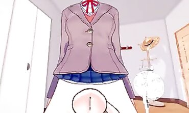 Alt. Doki Doki Futa Pub: Futa Natsuki Sladké Kurva s Futa Yuri | Taker pov