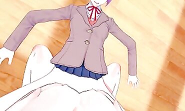Alt. Doki Doki Futa Pub: Futa Natsuki Sladké Kurva s Futa Yuri | Taker pov