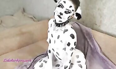 Super-Sexy Babe in Dalmatian Costume Gets Railed Hard