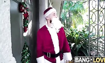 Kira Perez Gets Festive in Santa Spunking To Town