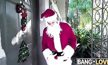Kira Perez Gets Festive in Santa Spunking To Town
