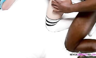 Blue-Haired Alt Slut Cuckolded and Locked by a Massive BBC