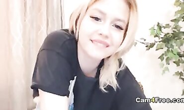 Platinum Blonde Webcam Star Masturbates With Toys