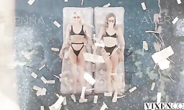 Kenna James Live Threesome with Vixen Partners