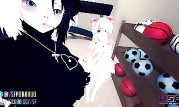 Clumsy VR Lesbian Anime JOI with ASMR